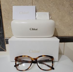 Chloe Tortoise Square Eyeglasses 53mm lens